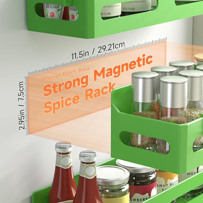 Sevenblue 4 Pack Strong Magnetic Spice Rack - Image 2