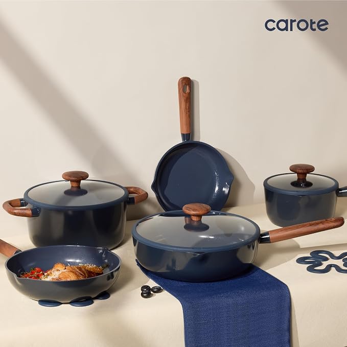 CAROTE 21pcs Cookware Set Nonstick Pots and Pans Set, Ceramic Cookware Set - Image 9