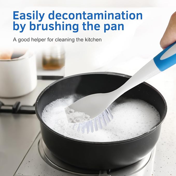 Long Handle Kitchen Cleaning Brush Set of 2, Long Handle Tableware Brush - Image 7
