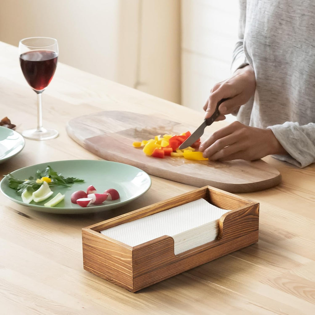 Paper Towel Dispenser Countertop, Burnt Wood Folded Paper Hand Towel