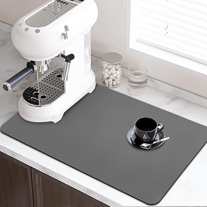 LOPNUR Kitchen Dish Drying Mat, Diatomite Coffee Mat, Super Absorbent Dish - Image 2