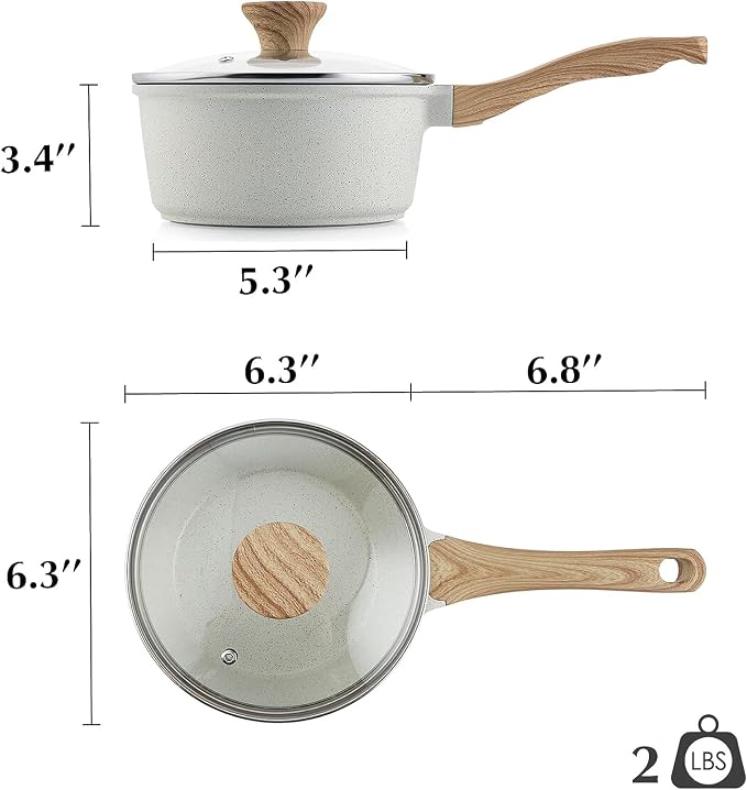 SENSARTE White Ceramic Nonstick Saucepan - Image 8