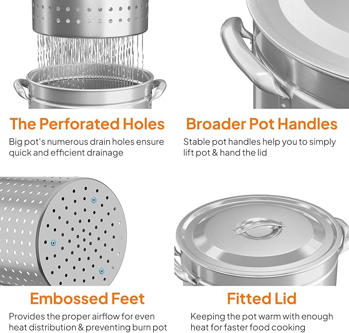 Bonnlo 82QT Stainless Steel Stock Pot - Image 5