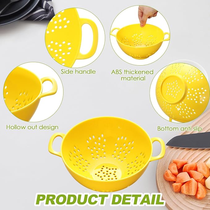 Baderke 4 Pack Mini Colander for Kitchen Plastic Berry Strainer - Image 3
