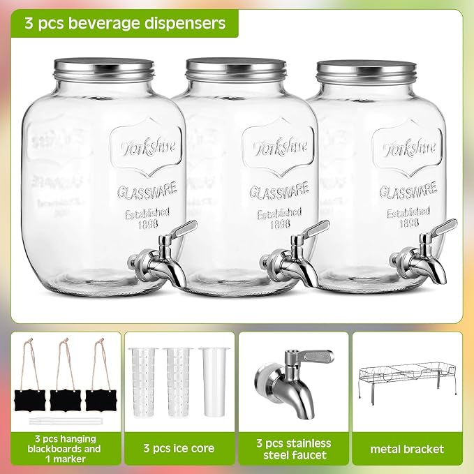 Lallisa 3 Pcs 2.5 Gallon Beverage Dispensers - Image 3