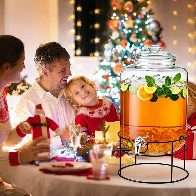 Honeydak 1 Pack 4 Gallon Glass Beverage Dispenser - Image 5