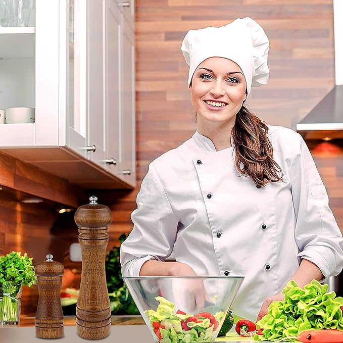 Pepper Grinder - 5 inch Pepper Mill Pepper Grinder Refillable Oak Salt and - Image 5