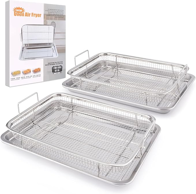 Air Fryer Basket for Oven 18.7"x12.8", 2 Pack Extra Large Air Fryer Basket and by DONGULI