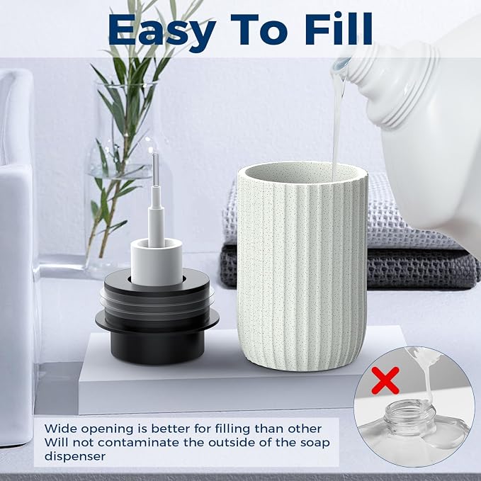 Ceramic Foaming Hand Soap Dispenser，12 oz Bathroom Soap Dispensers， Lotion - Image 3