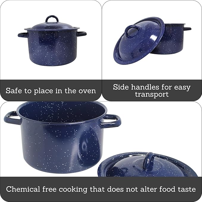 IMUSA USA C20666-1062810W Speckled Enamel Stock Pot - Image 2