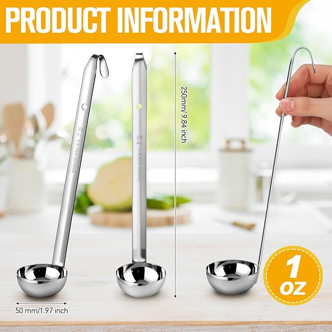 meekoo 1 Pieces Stainless Steel Ladle Soup Handle Ladle - Image 2