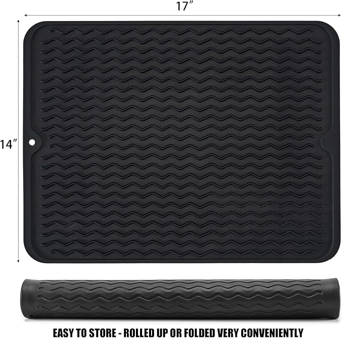 Large 17" x 14" Silicone Dish Drying Mat - Image 2