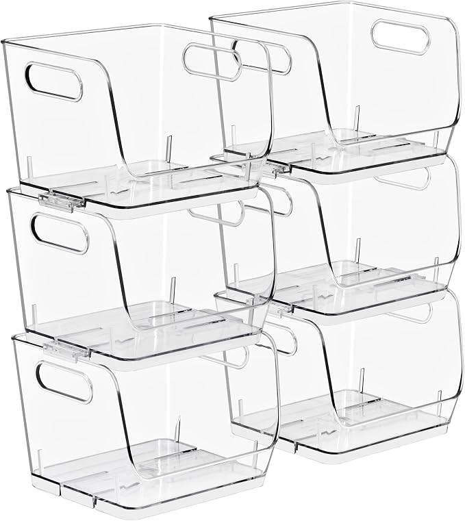 Sorbus Stackable Storage Bins Open Front, Pantry Bins by Sorbus