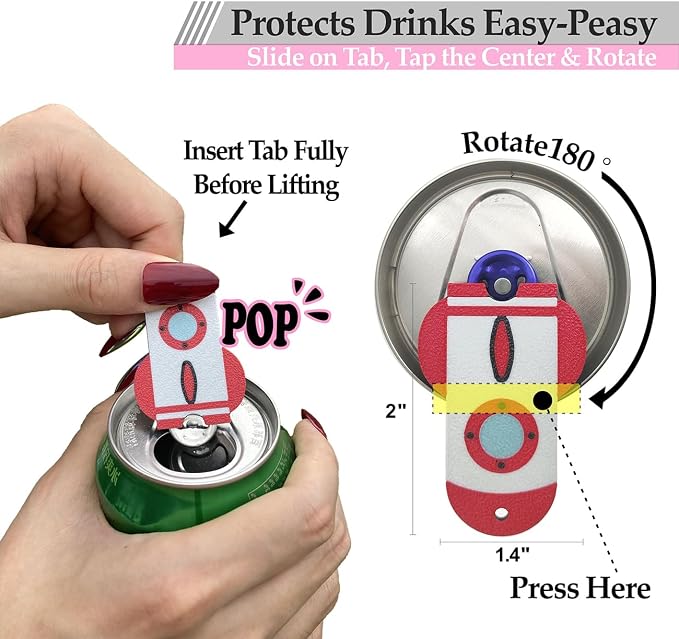 Soda Can Tab Opener Mini Soda Can Cover Easy Tab Opener and Drink Protector - Image 2
