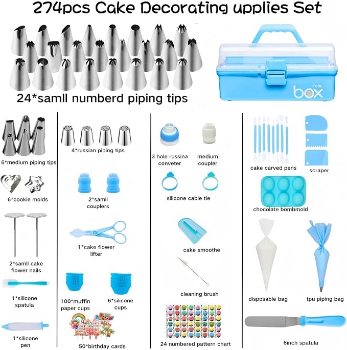 Cake Decorating Tools Supplies Kit: 274pcs Baking Accessories - Image 8