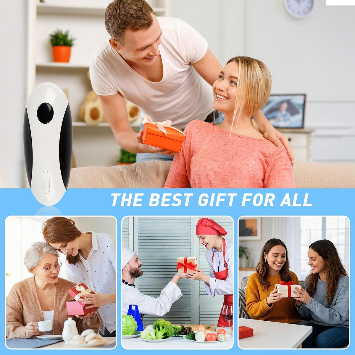One-Touch Rechargeable Electric Can Opener - Hands-Free Automatic