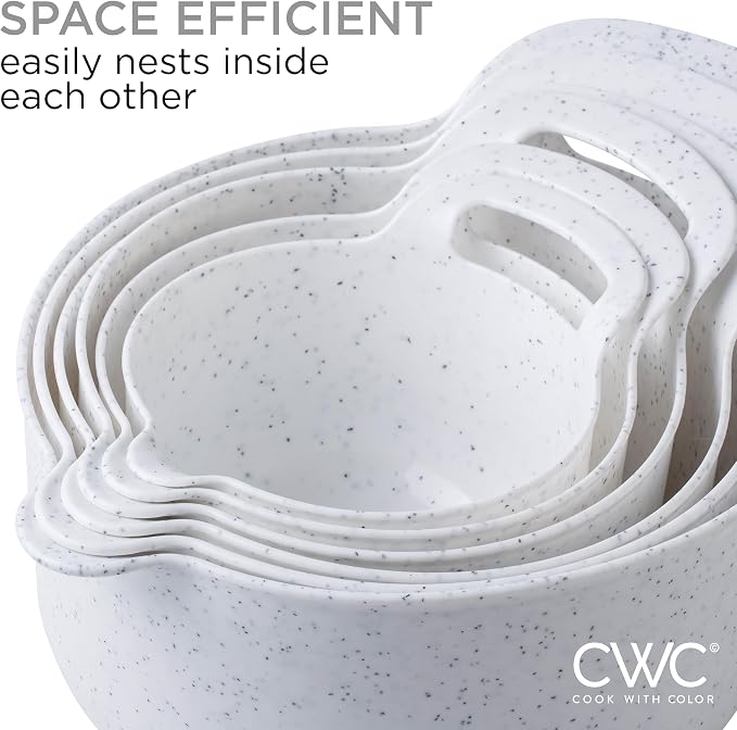 COOK WITH COLOR Nesting Plastic Mixing Bowl Set with Pour Spouts and Handles - Image 5