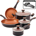 Farberware 10365 Glide Dishwasher Safe Nonstick Cookware Set / Pots and Pans Set by Farberware