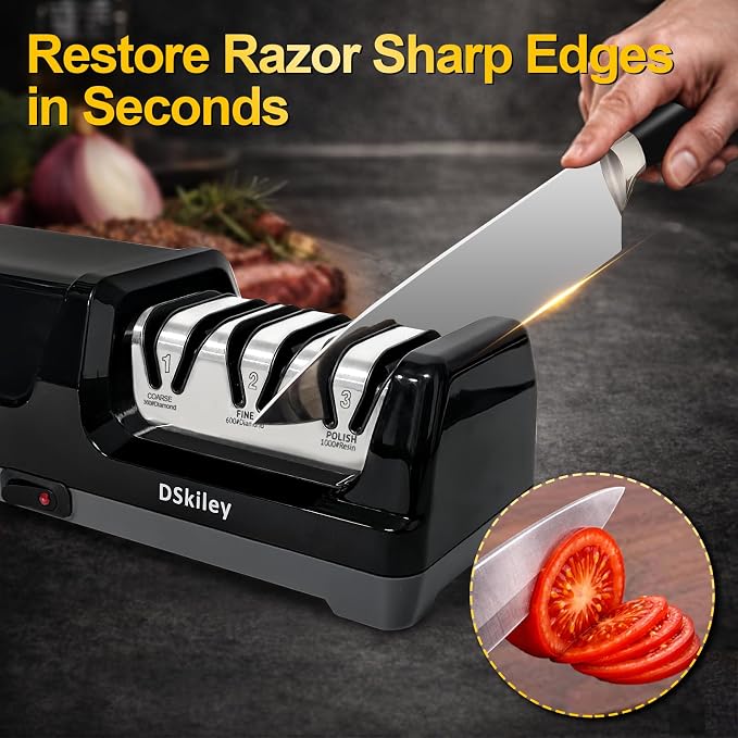 Electric Knife Sharpener for Kitchen – Professional 3-Stage 100% Diamond System - Image 2