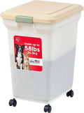 IRIS USA Dog Food Storage Container 58 lbs, Attachable Wheels, by IRISUSA