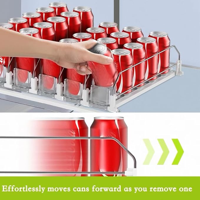 IBORING Drink Organizer for Fridge, Self Pushing Fridge Drink Organizer - Image 2
