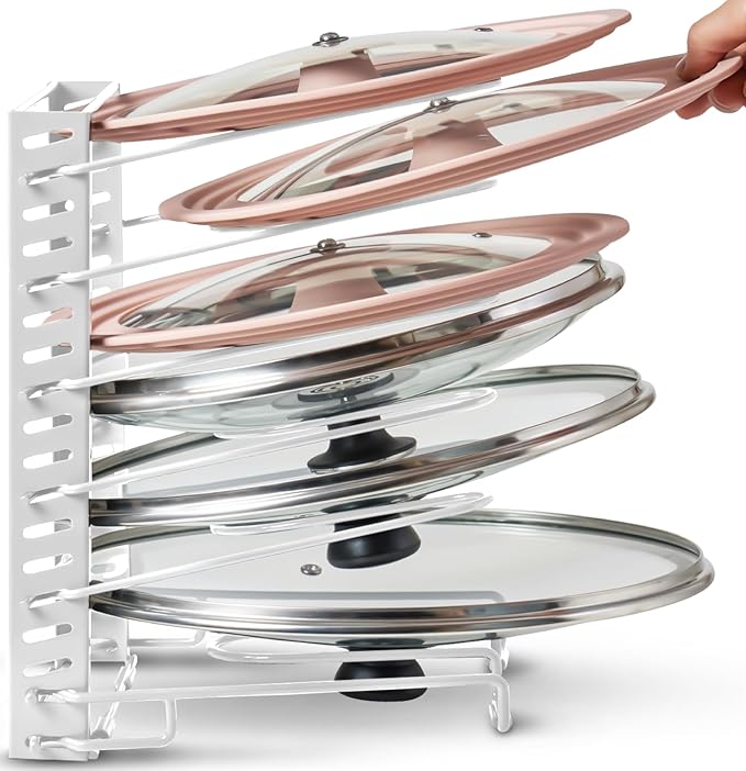Free-Standing Adjustable Pot Lid Organizer by BetterThingsHome