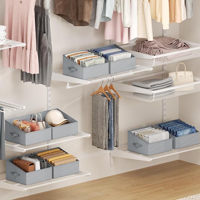 DIMJ Storage Bins for Closet, Trapezoid Storage Bins - Image 6