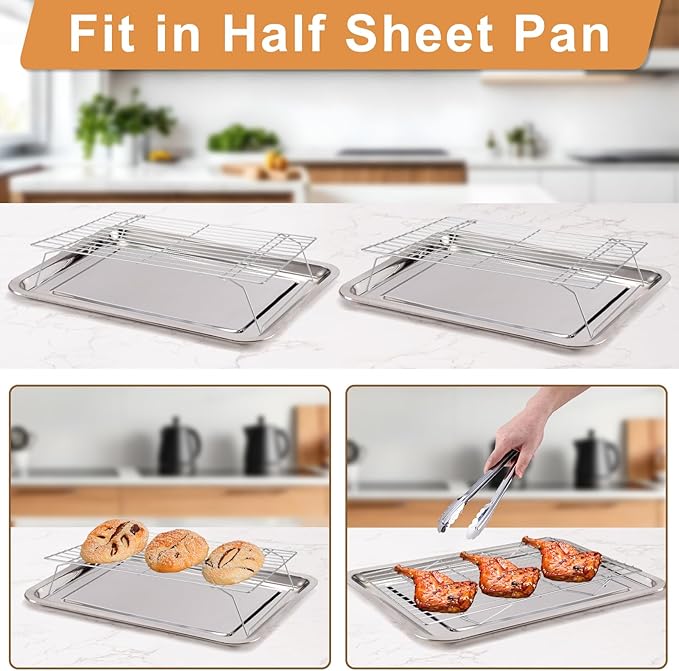 Cooling Rack for Baking 3 Tiers, Stainless Steel Baking Cooking Cooling Racks - Image 3