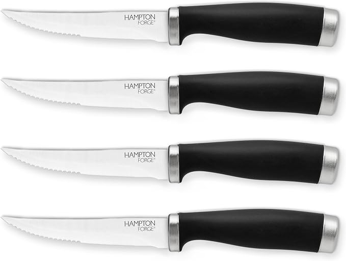 Hampton Forge Epicure–4PieceSteak KnifeSet–Black by HamptonForge
