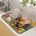 Kitchen Countertop Dish Drying Mat, Super Absorbent Coffee Bar Mat by Kuyig+Home