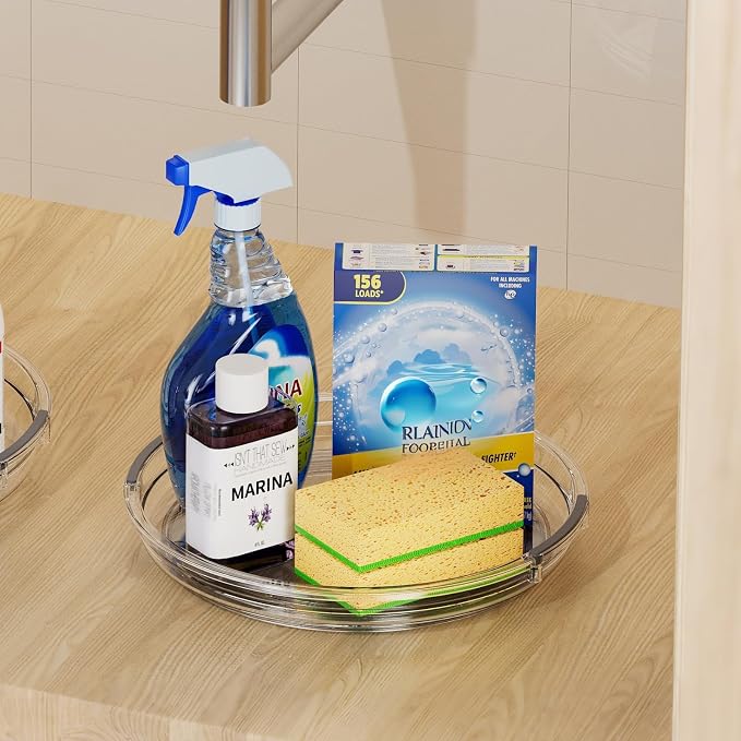 LAMU 2 Pack Clear Lazy Susan Turntable Organizer - Image 7