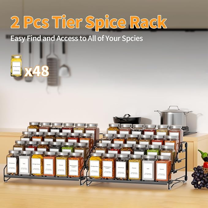 BOIVSHI 4 Tier Spice Rack Organzier, Spice Rack - Image 6