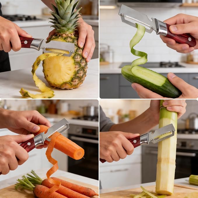 Multifunctional Vegetable Peeler, 2 in 1 Stainless Steel Fruit Veggie Peeler - Image 5