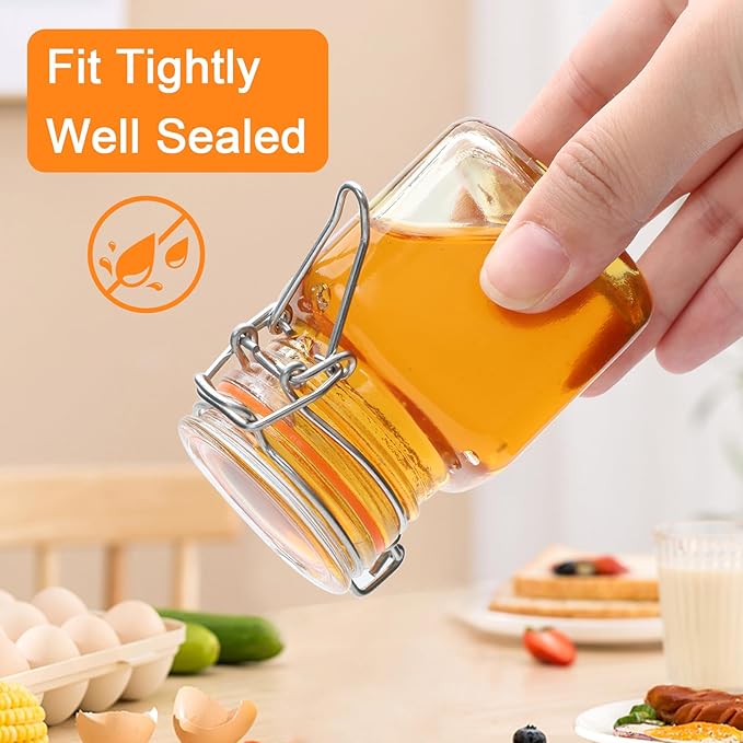 Encheng 4 oz Glass Jars With Airtight Lids And Leak Proof Rubber Gasket - Image 4
