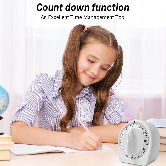 Kitchen Timers for Cooking, 60 Minute Wind Up Timer, Visual Mechanical Timer - Image 8