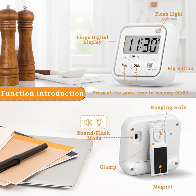Timer, Kitchen Timers for Cooking Classroom Timer for Kids Teachers Digital - Image 4