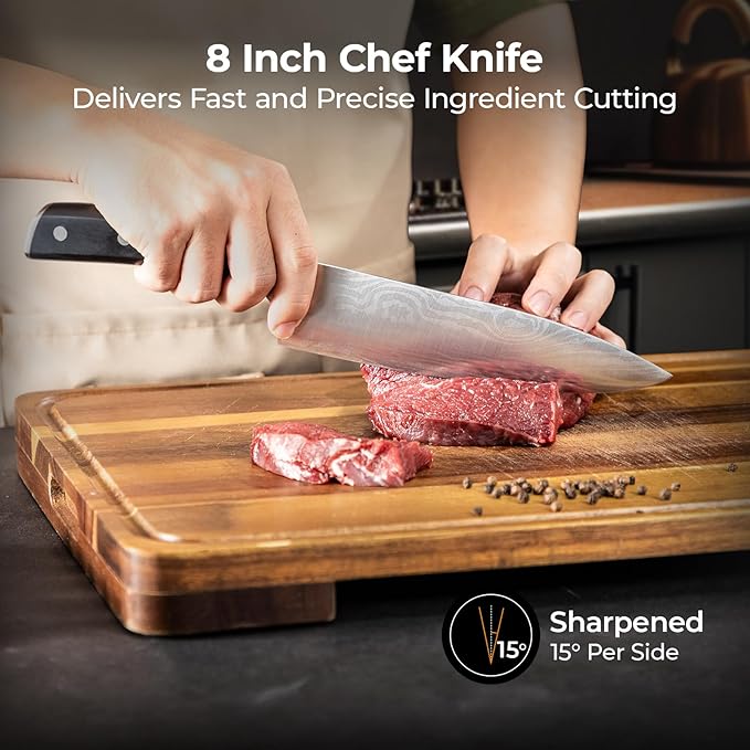 CoquusAid Kitchen Knives Set, Razor Sharp High Carbon Stainless Steel Knife Set - Image 5