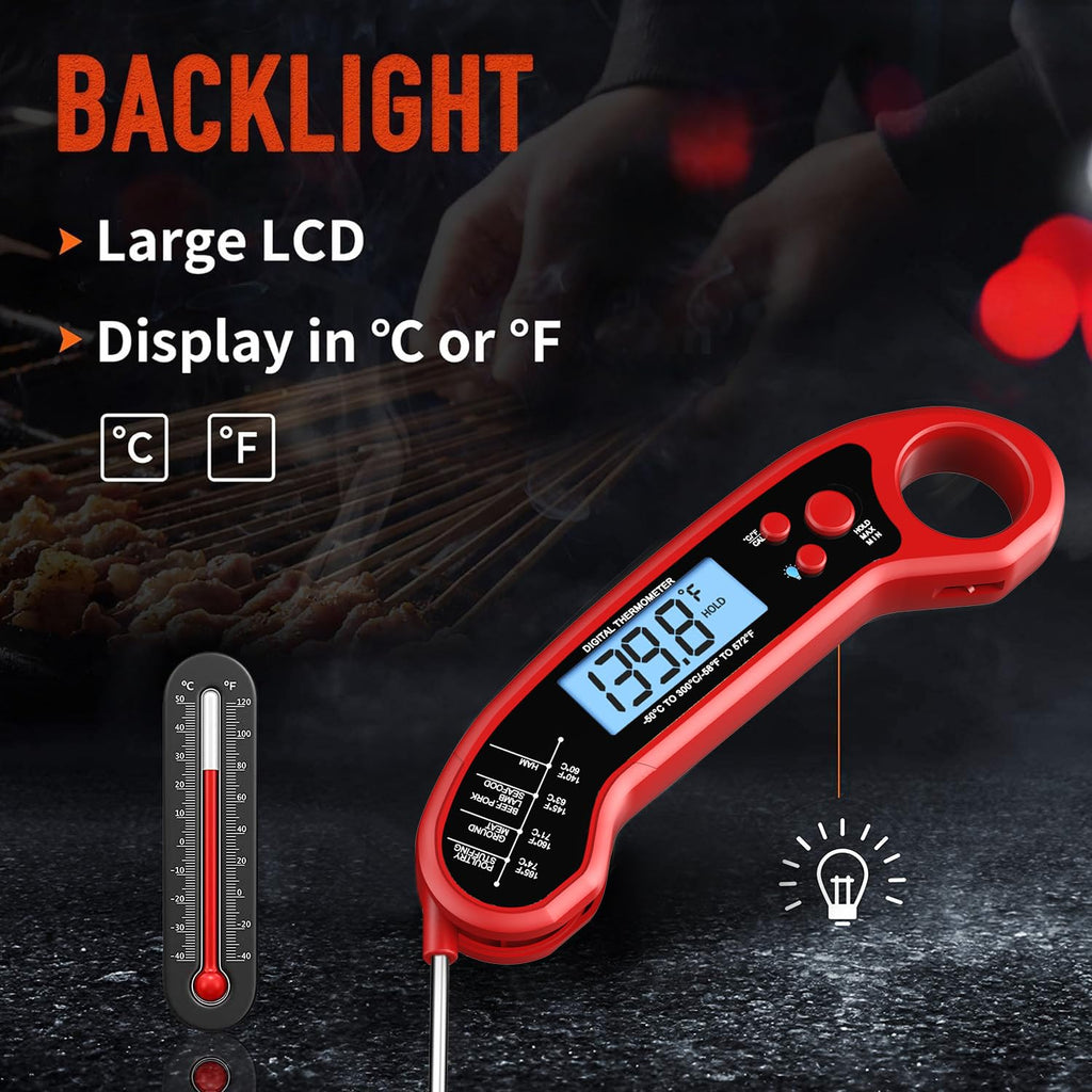Meat Thermometer Digital, Instant Read Meat Thermometer for Grill and