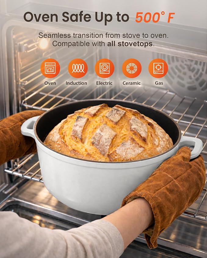 Nuwave 6QT Healthy Enameled Cast Iron Dutch Oven Pot - Image 6