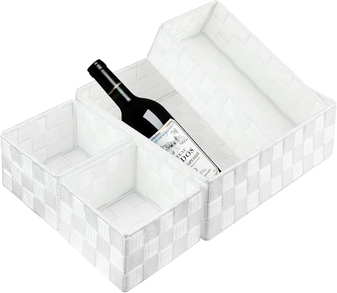 Posprica Woven Storage Box Cube Basket Bin Container Tote Organizer Divider - Image 4