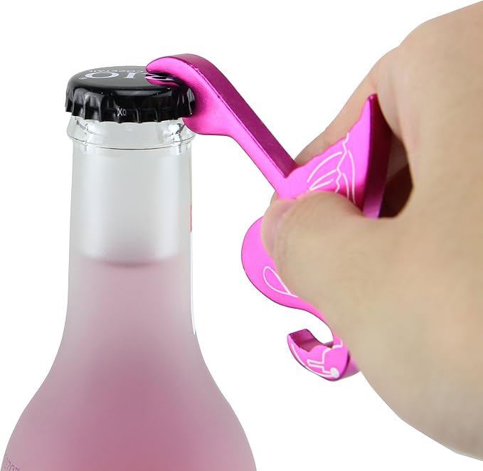 SWATOM Pink Flamingo 6PCS Bottle Opener Keychain Beer Openers Tool Key Chain - Image 4