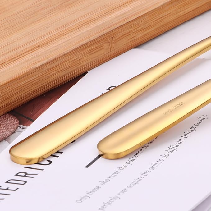 9.5 Inch Gold Ladle Spoons SUS304 Stainless Steel Soup Ladle 2 oz. Gravy Sauce - Image 6