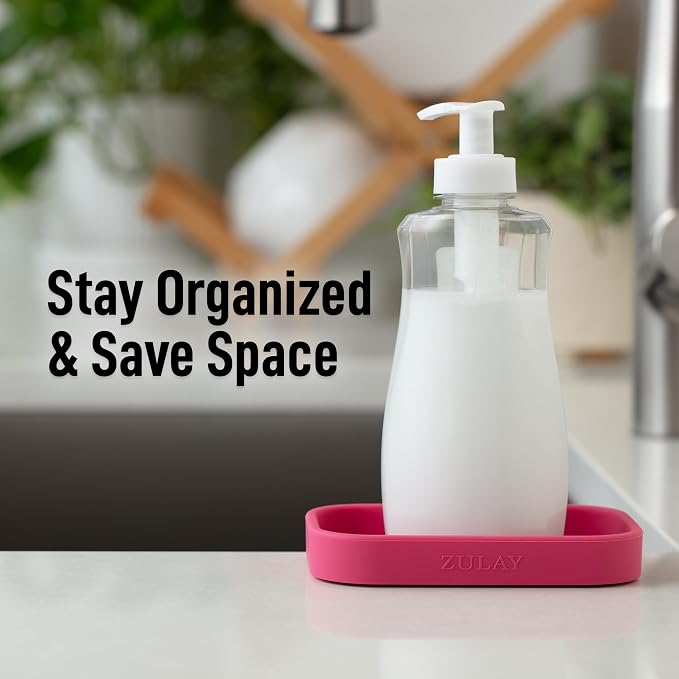 Zulay Kitchen Small Silicone Sponge Holder – Space-Saving Sink Organizer Tray - Image 6