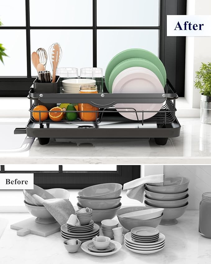 Kitsure Dish Drying Rack for Kitchen Counter, Stainless Steel Sink Organization - Image 7