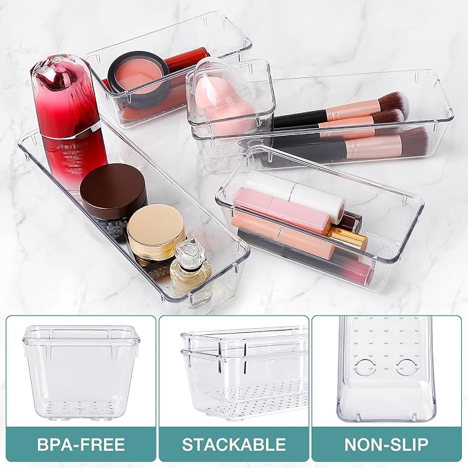 StorMiracle 10 PCS Drawer Organizer Set, 4 Varied Size Bathroom and kitchen - Image 3