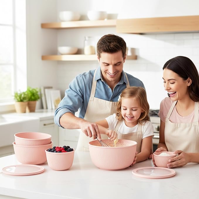 BoxedHome Mixing Bowls with Lids Set, 4 Packs BPA-Free Plastic Prep Bowls - Image 9