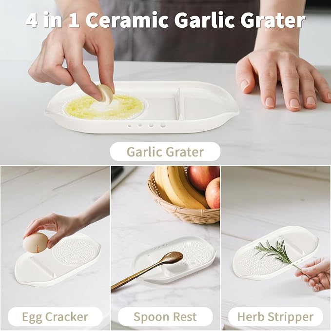 WhiteRhino 4 in 1 Ceramic Garlic Grater - Image 2