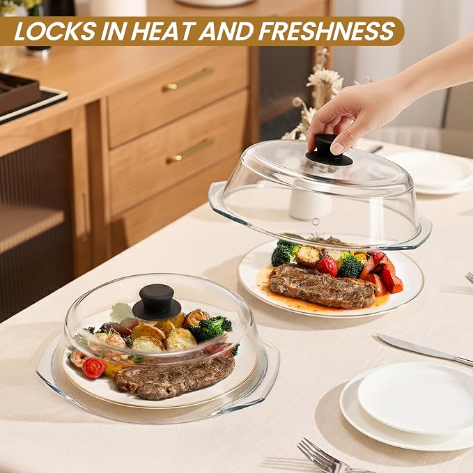 2 in 1, Tall Glass Microwave Splatter Cover - Image 6