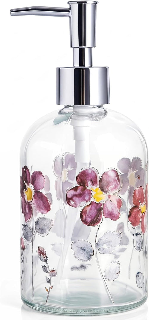 17oz Glass Soap Dispenser with Plastic Pump by Topadorn