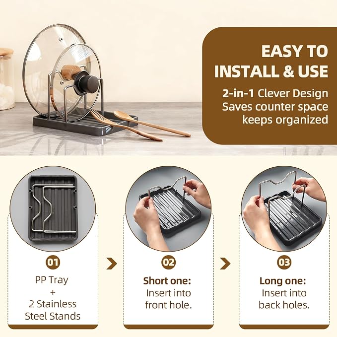 2 in 1 Pot Lid Holder & Spoon Rest - Image 7